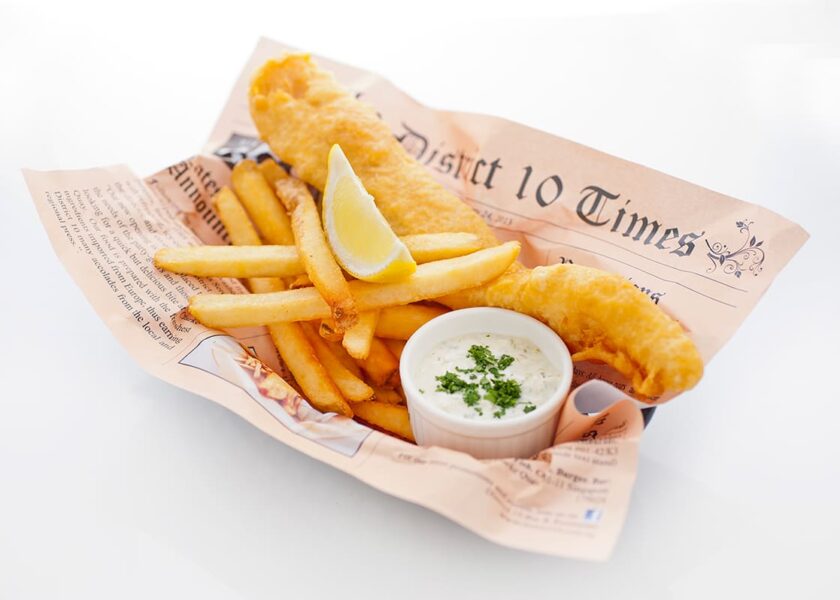 District10 Bar & Restaurant - Fried Fish and Chips with Tartar Sauce