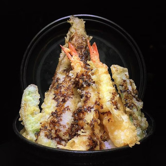 Mikuni Fairmont - tendon bowl, tendon restaurant, tempura rice bowls, vegetable tendon, japanese tempura, donburi concept, deep fried tempura