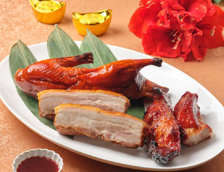roasted meats - pork belly, roast duck