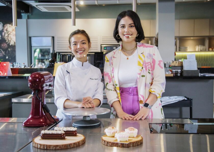 Maxine Ngooi of Tigerlily Patisserie (left) with host Sarah Huang Benjamin