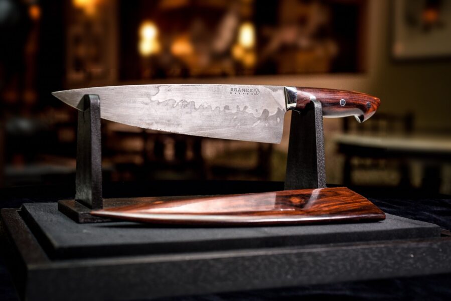Bob Kramer custom steel and meteorite chef knife
