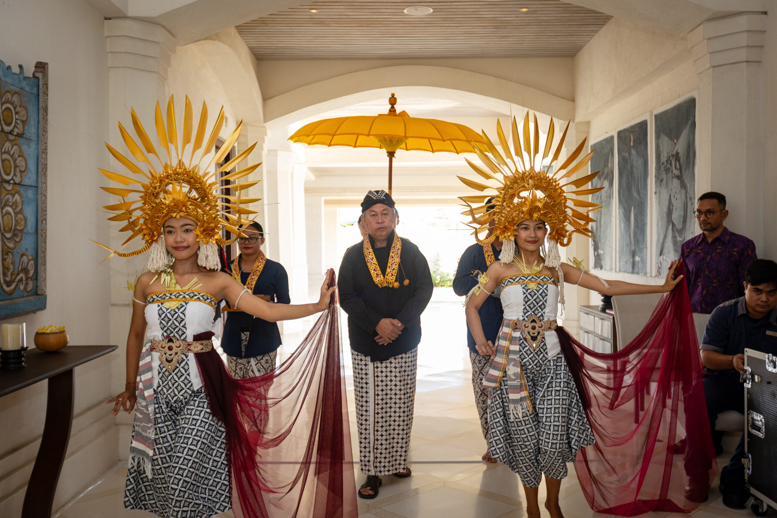 Symbolic parade is a part of Jumeirah Bali's Mawedangan ritual