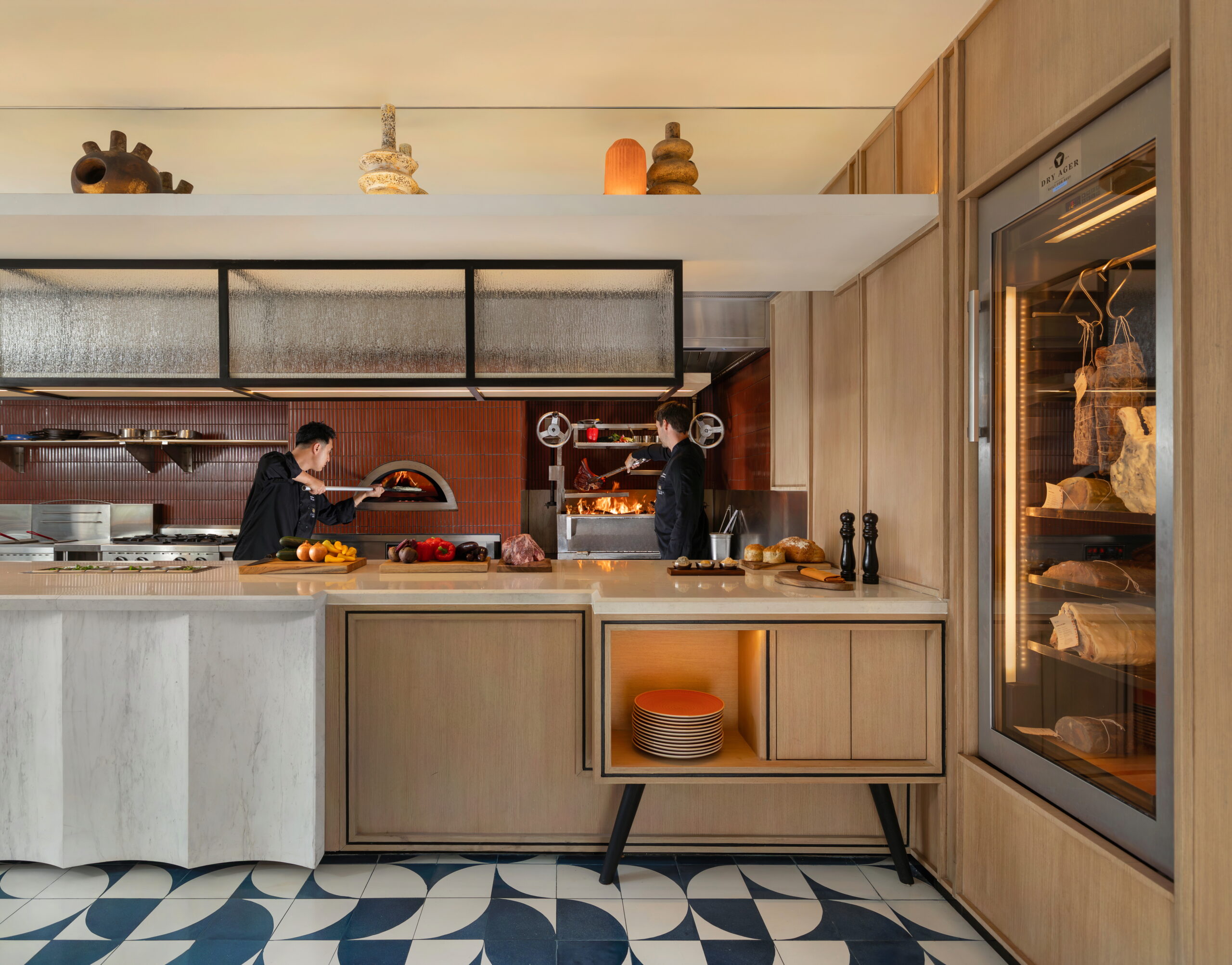 SKAI Bar & Grill's extension includes an open kitchen and its own dry-ageing station