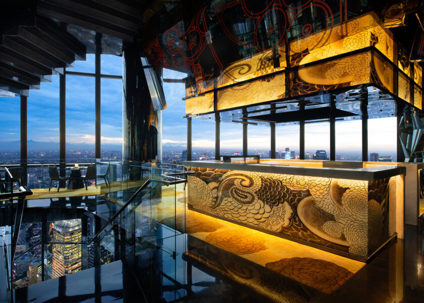 Henshin dining area boasts spectacular views of the Jakarta skyline