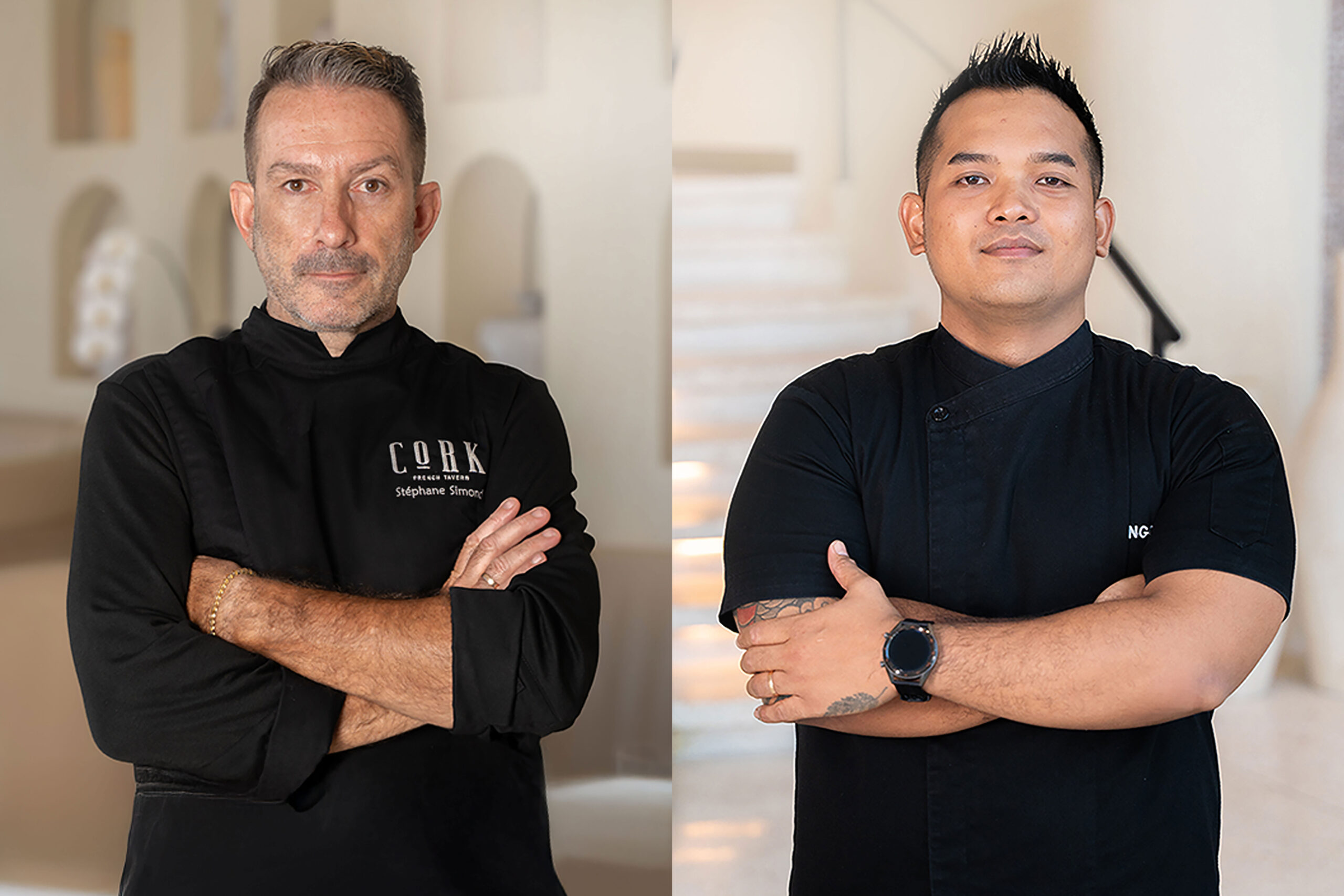Chefs Stéphane Simond and Angga Suarthama