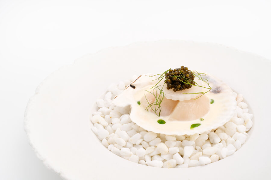 Hokkaido Scallop with Caviar at The cave