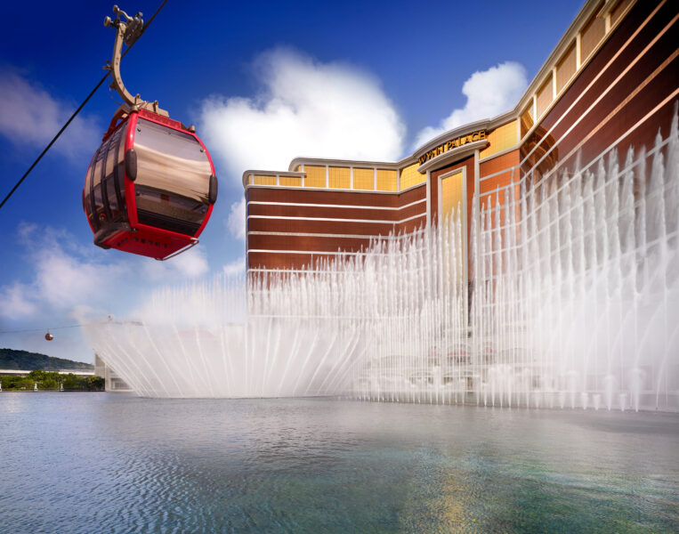 The Skycab in front of Wynn Palace Exterior