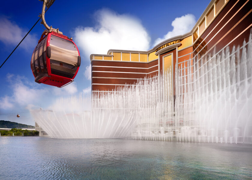 The Skycab in front of Wynn Palace Exterior