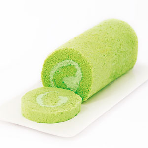 good pandan chiffon cake with coconut cream or coconut milk